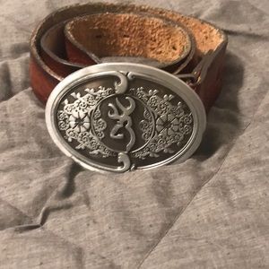 Browning belt buckle with belt